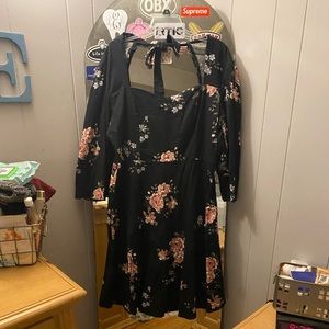 Floral Black Dress
